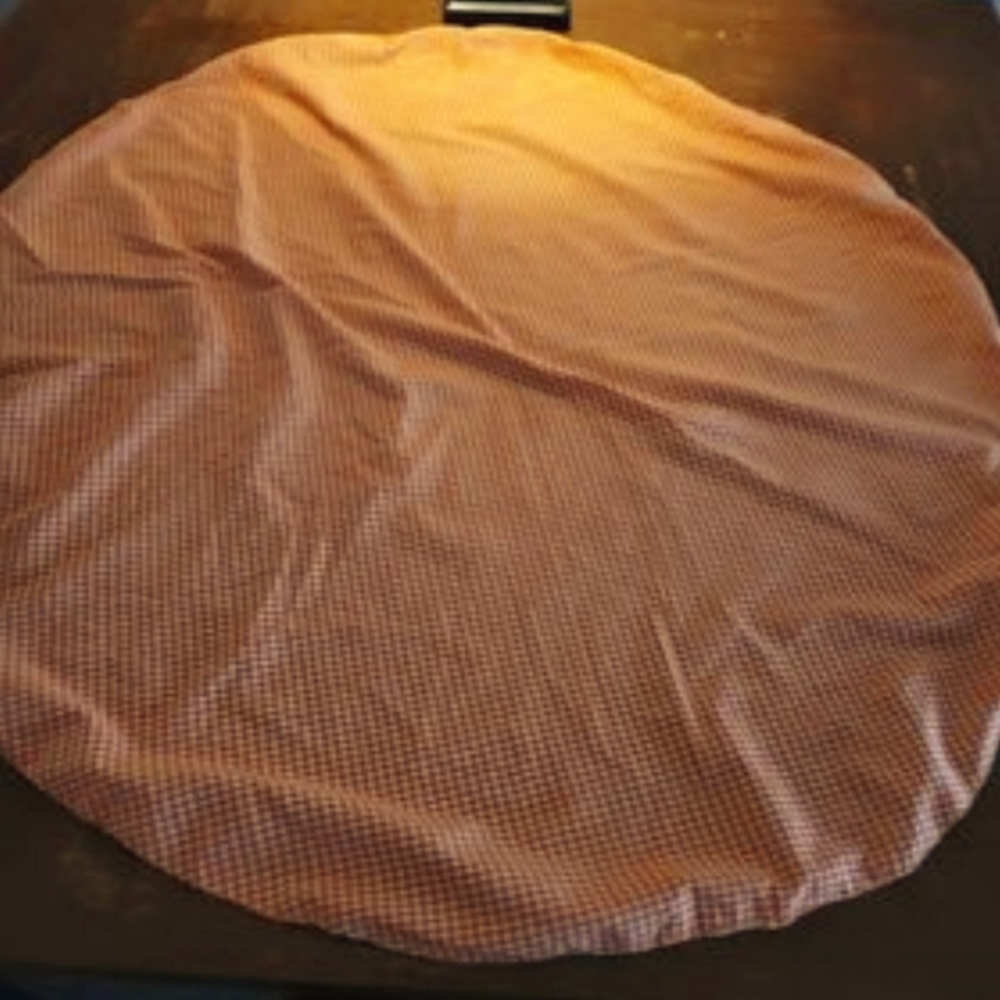 1980's orange tablecloth with white Satin lining